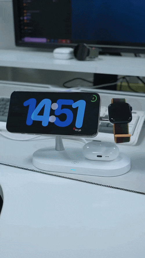 3-in-1 Fast Wireless Charging Station - Chaji iPhone, Apple Watch na AirPods kwa Wakati Mmoja!