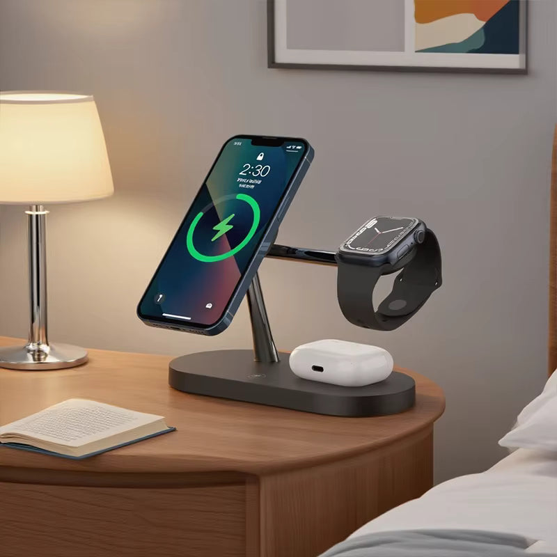 3-in-1 Fast Wireless Charging Station - Chaji iPhone, Apple Watch na AirPods kwa Wakati Mmoja!