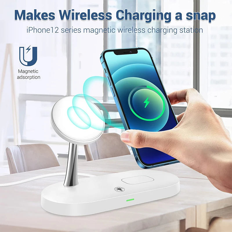 3-in-1 Fast Wireless Charging Station - Chaji iPhone, Apple Watch na AirPods kwa Wakati Mmoja!